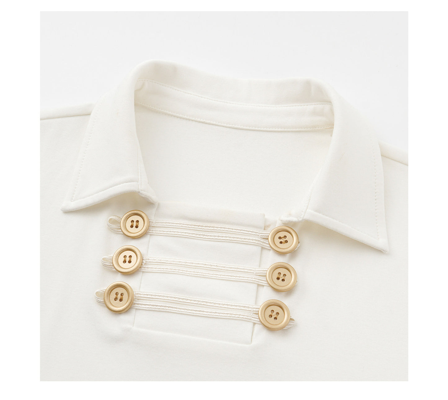 oinimi|French-Inspired Double-Breasted Sailor Collar Polo Top