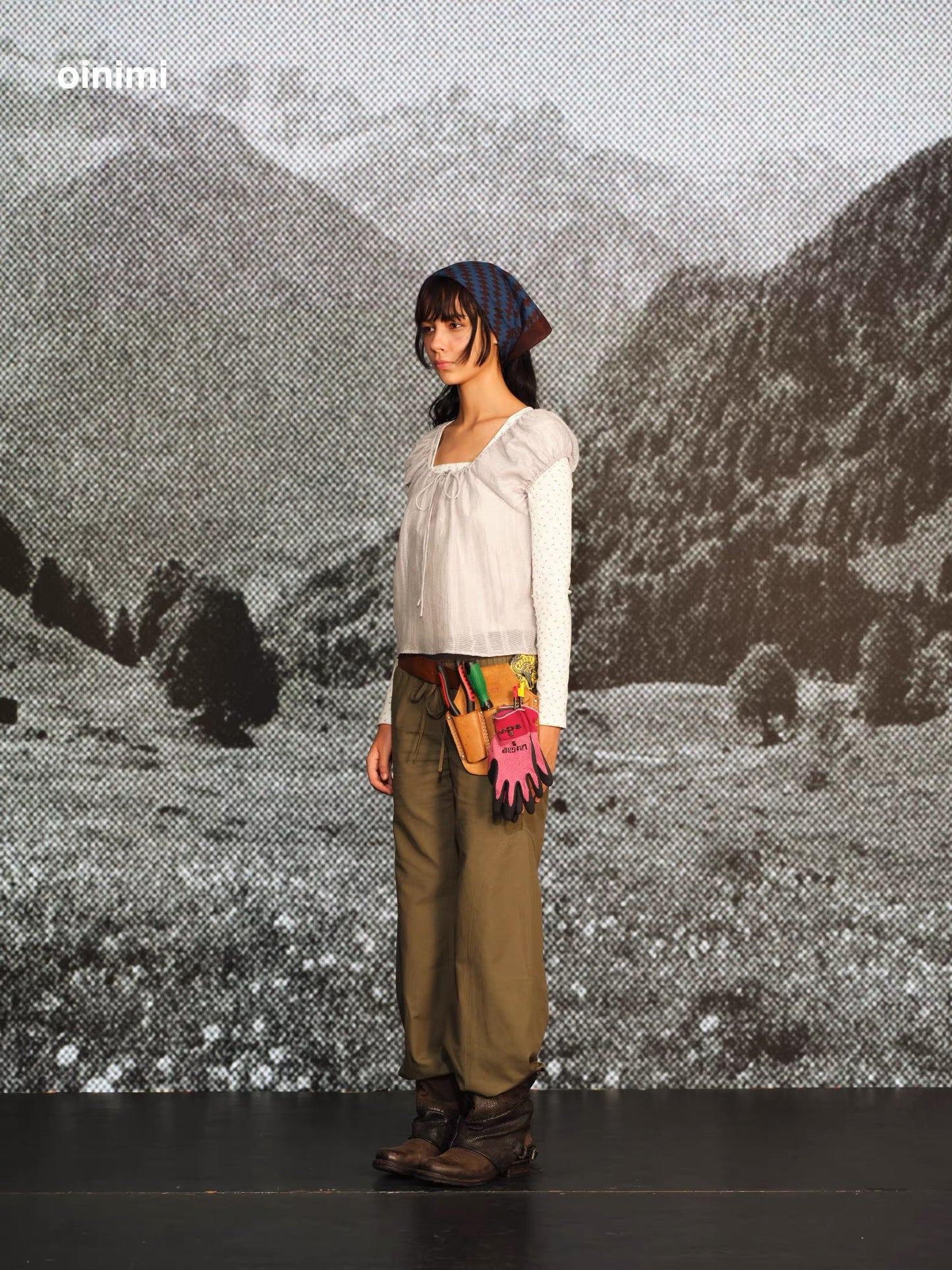 oinimi｜French Puff-Sleeve Layered Overlay Top