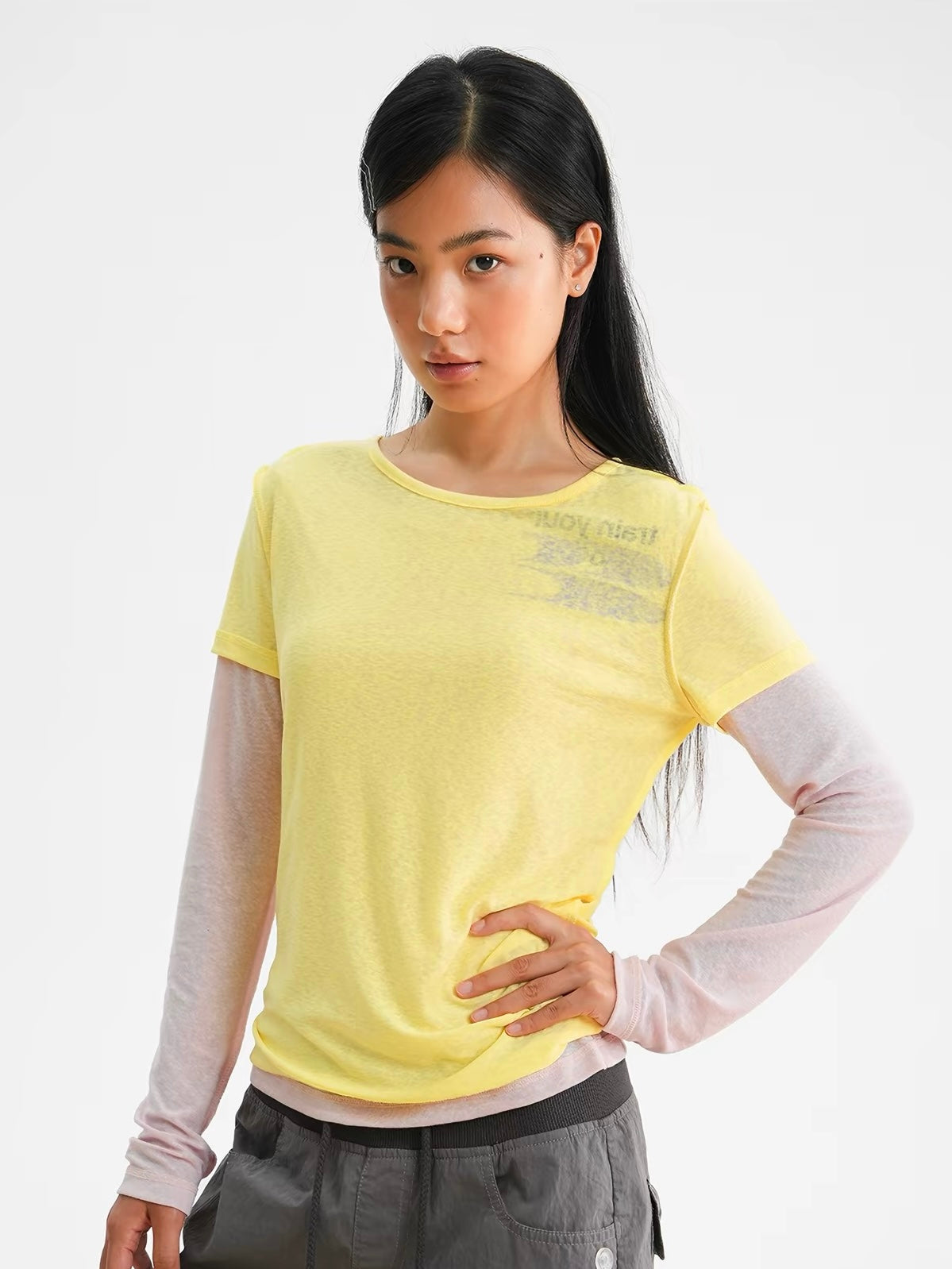 CryingCenter｜Double-Layered Linen T-Shirt