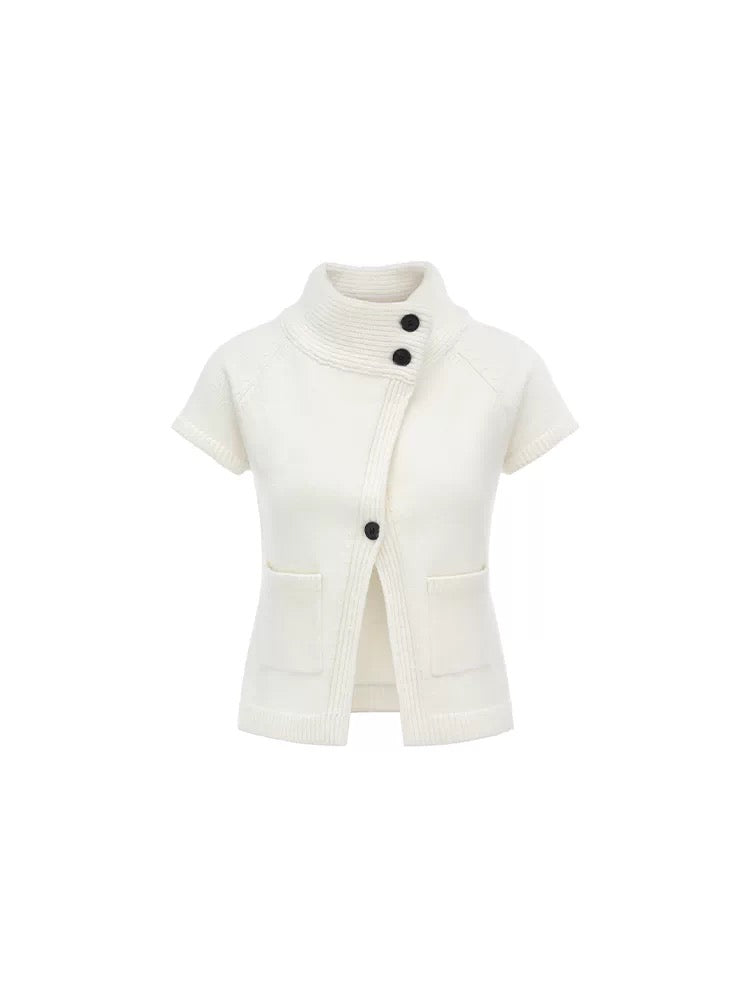 oinimi｜Stand-Collar Layered Sweater Vest