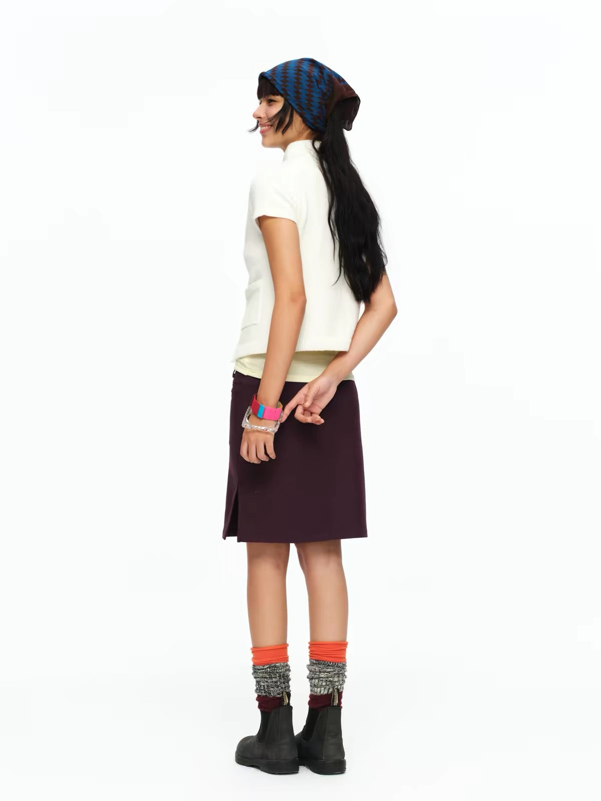 oinimi｜Stand-Collar Layered Sweater Vest