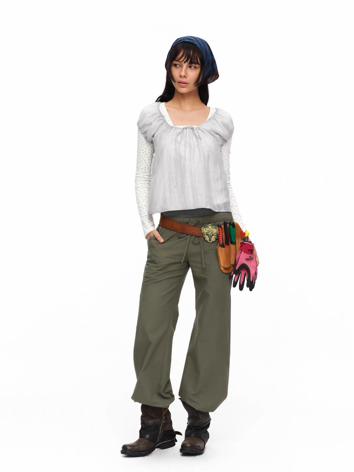 oinimi｜Floral Layered Long-Sleeve Top