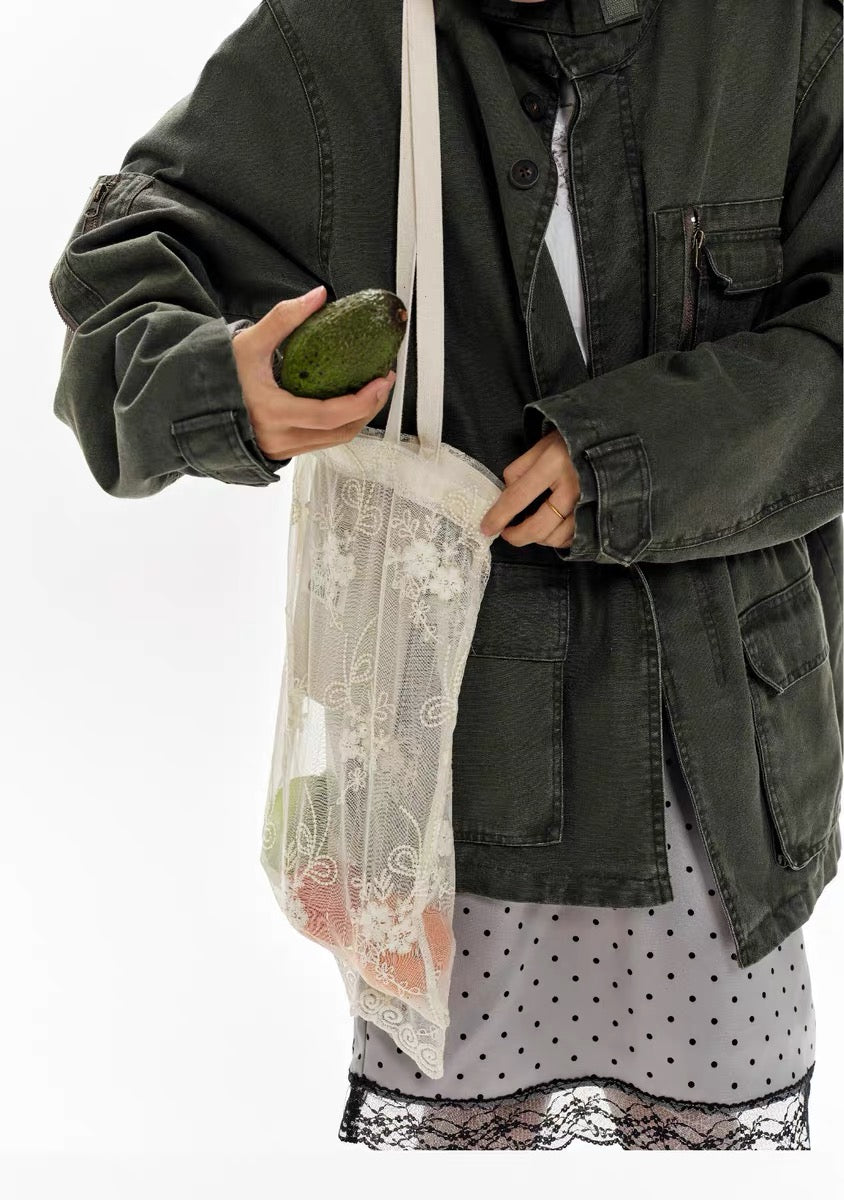 oinimi｜Embroidered Lace Tote Bag