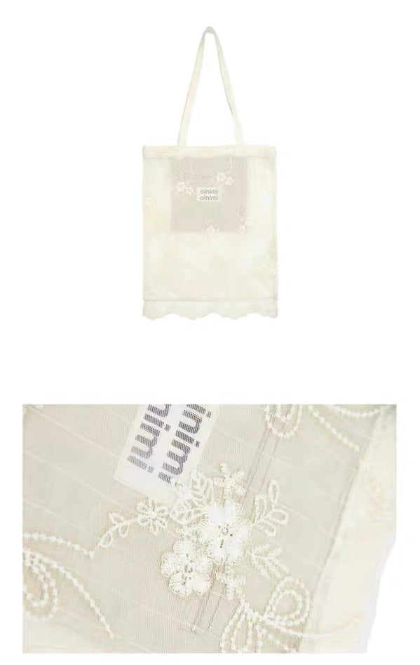 oinimi｜Embroidered Lace Tote Bag