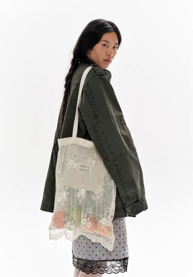 oinimi｜Embroidered Lace Tote Bag