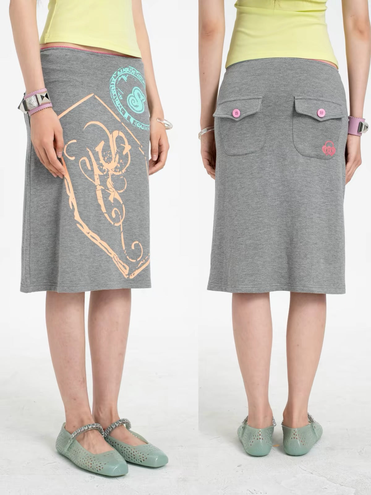Sunny Shell | Drapey Button Pocket Skirt