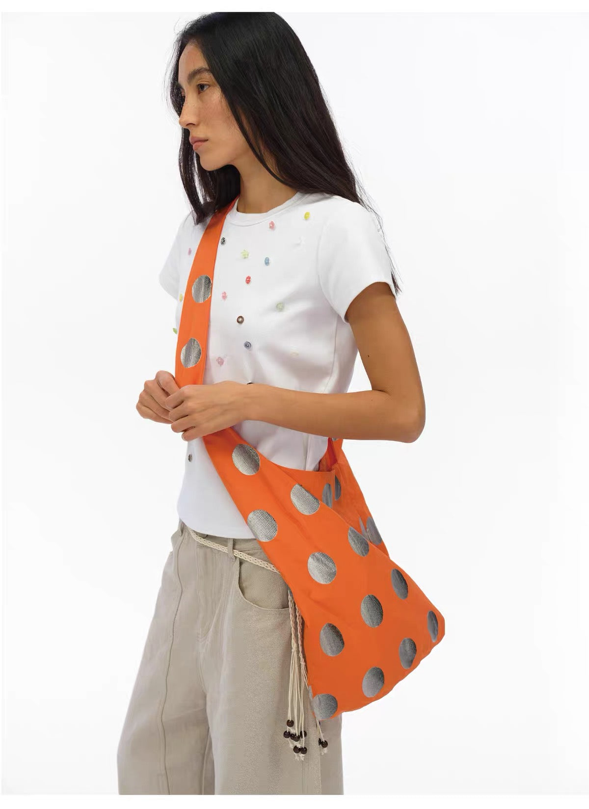 oinimi|Silver Polka Dot Crossbody Bag