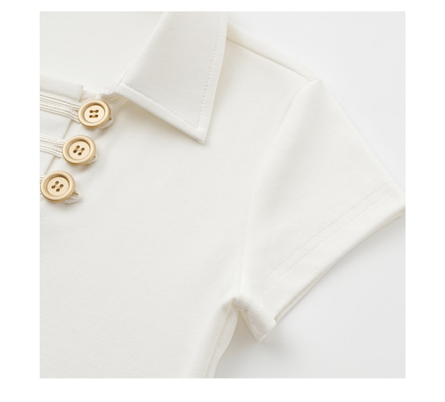 oinimi｜French-Inspired Double-Breasted Sailor Collar Polo Top